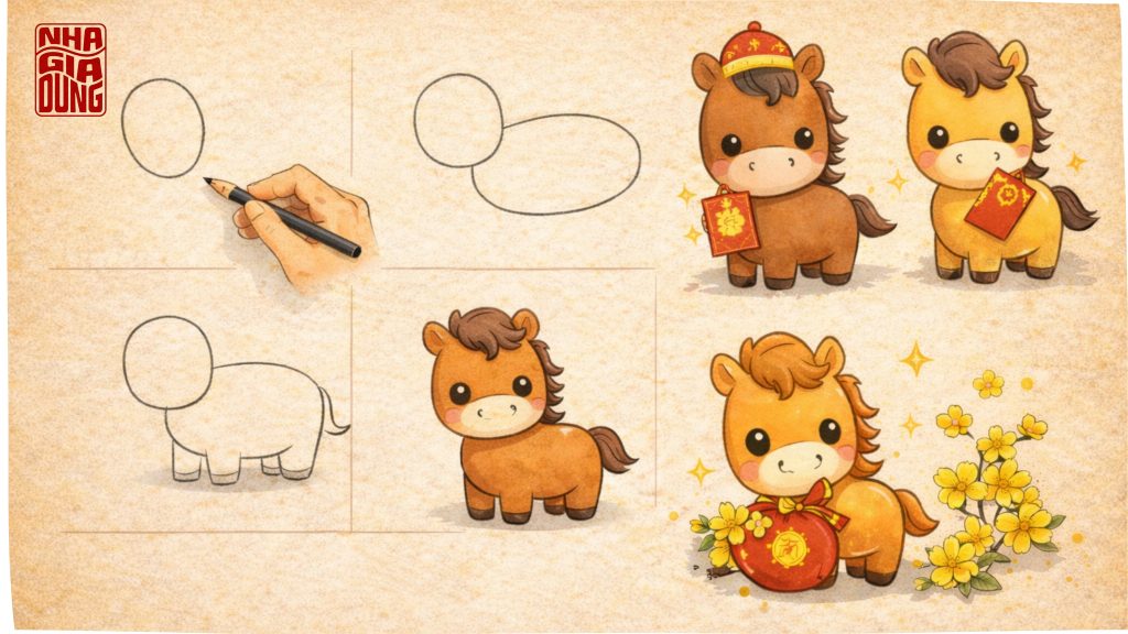 Vẽ Bao Lì Xì Đơn Giản