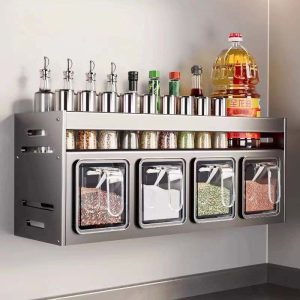 Kệ gia vị inox treo tường đa năng tiết kiệm diện tích bếp