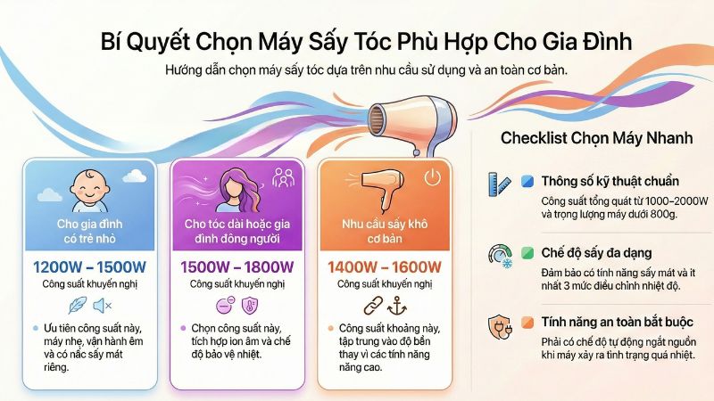 Checklist chọn máy sấy tóc phù hợp
