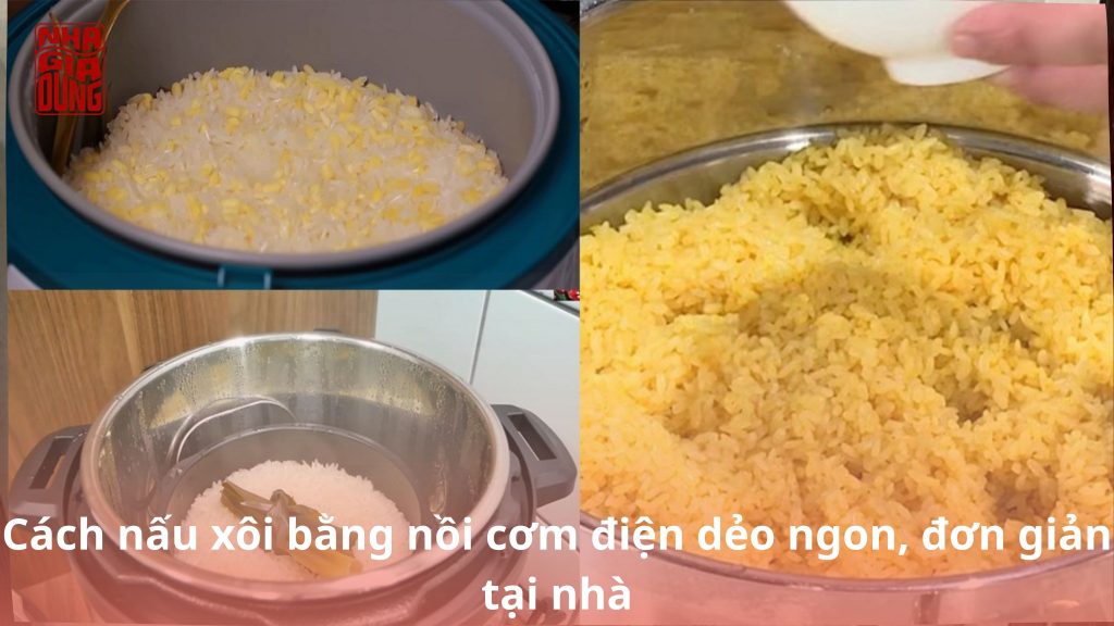 nấu xôi bằng nồi cơm điện